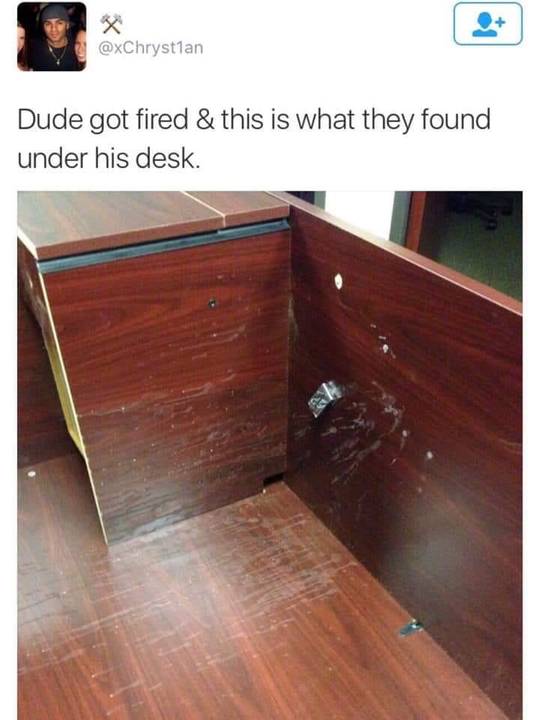 Guy left his deposits before he was fired.