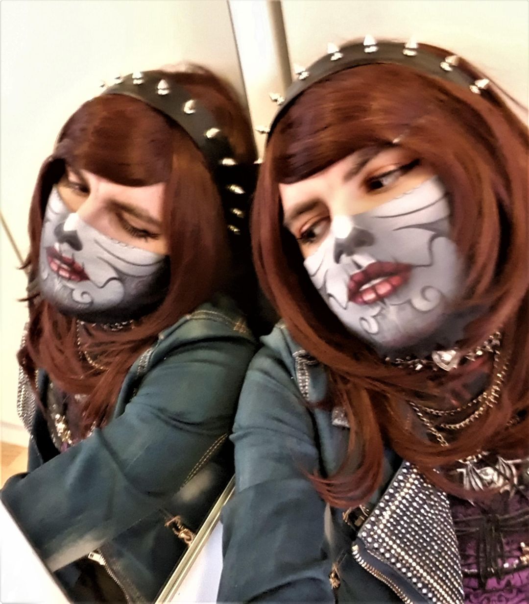 "Half here, half there"