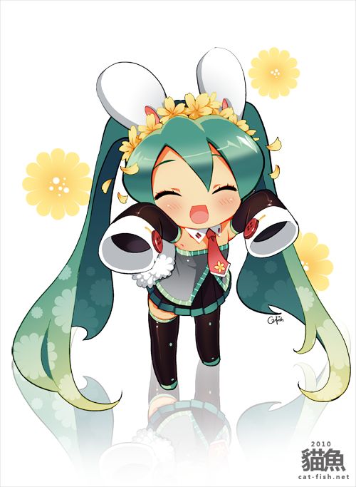 Happy Bunny Hugs [Vocaloid] [Artist: 猫魚] [X-post from /r/AnimeSleeves ...