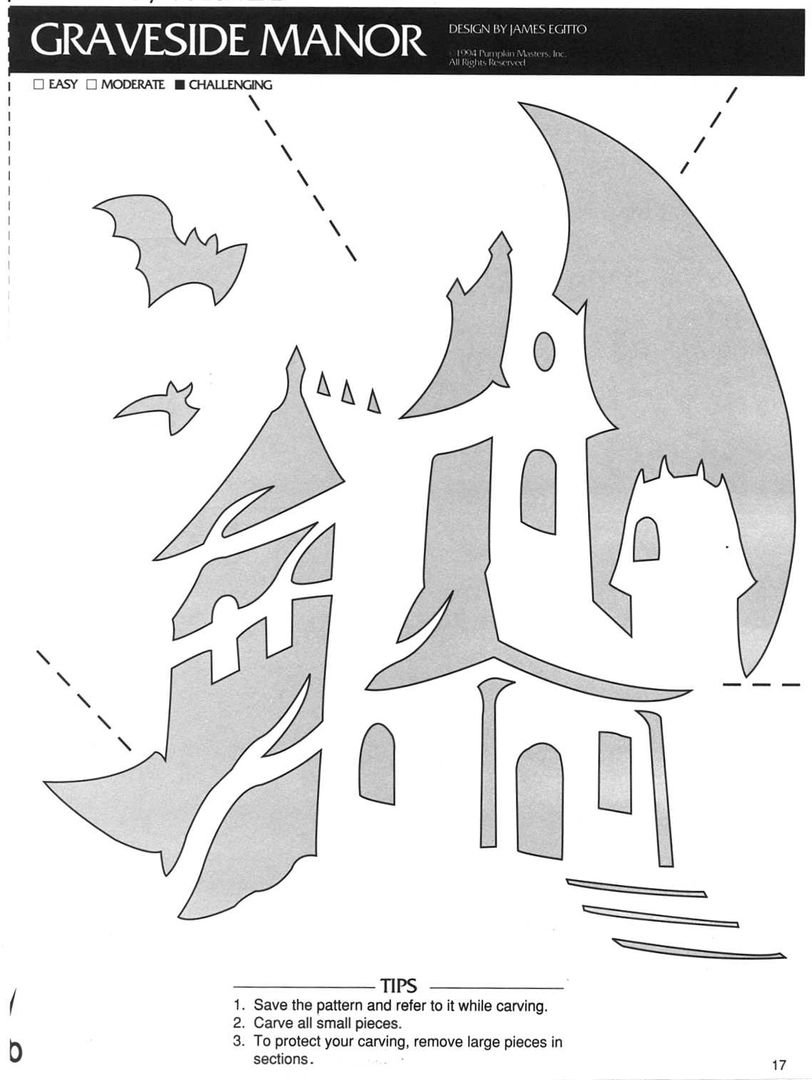Haunted House (Pumpkin Stencil - Pumpkin Pattern - Pumpkin Template - Jack-o-lantern)