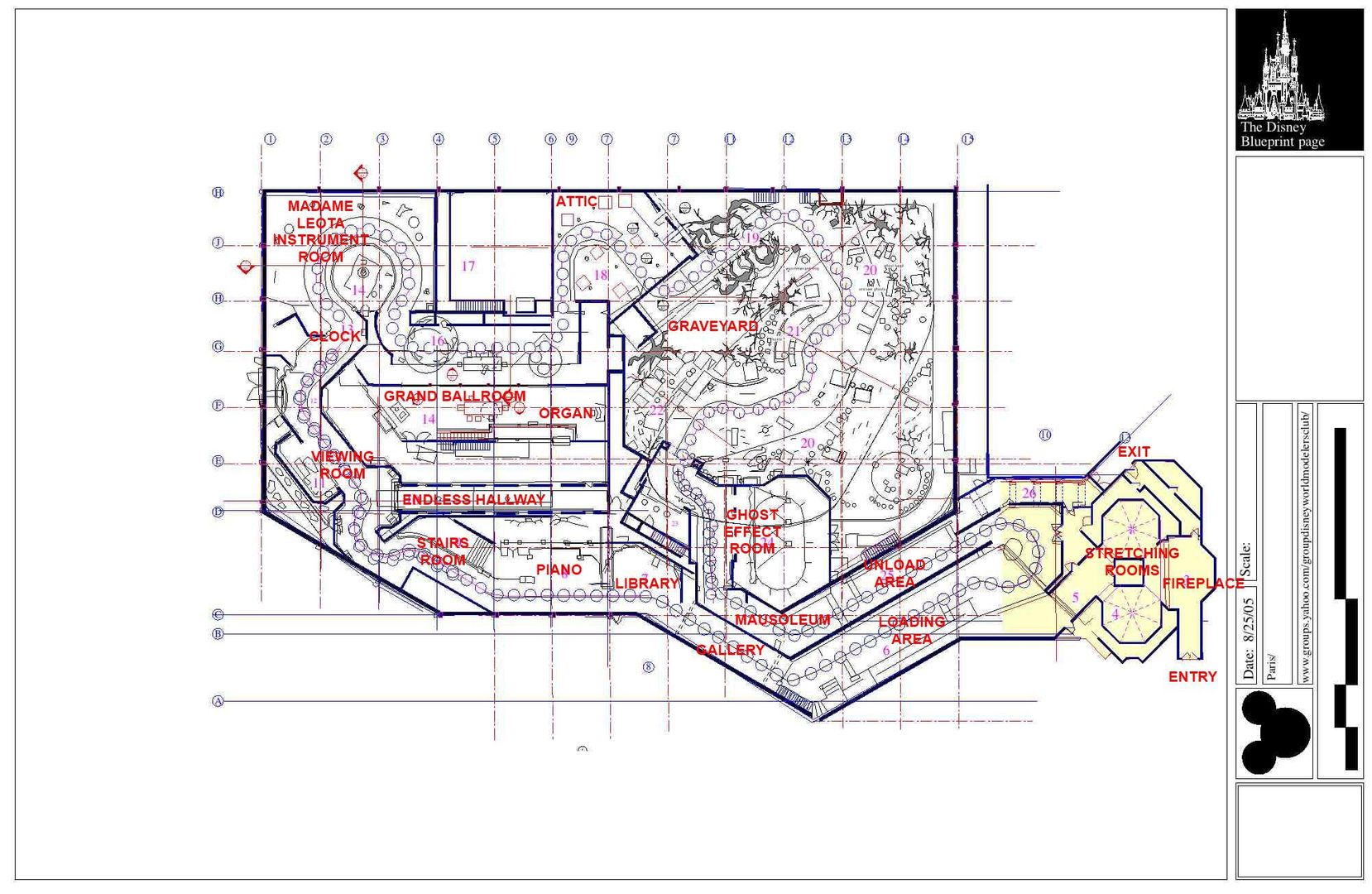 Haunted Mansion Magic Kingdom track layout blueprint