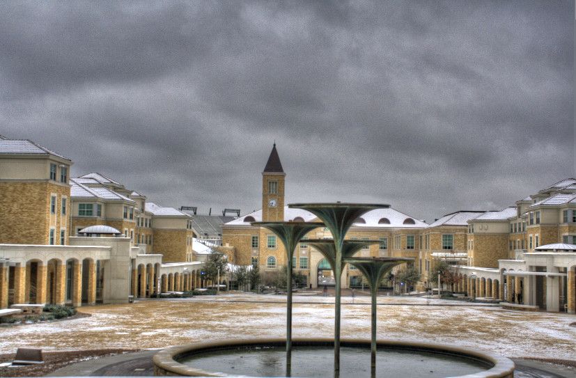 HDR picture I took yesterday morning of the snow in the commons