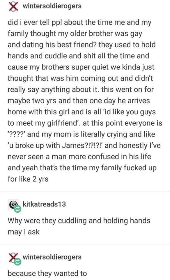 Hell yeah! “They were cuddling because they wanted to.” Simple as that!