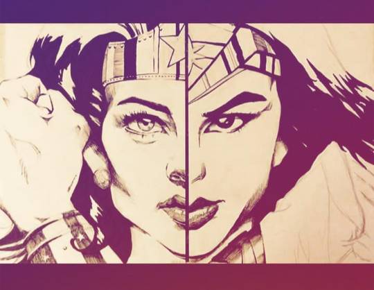 Here is my in progress Wonder Woman homage to old school Lynda Carter and new school Gal Gadot! It is my hope that people do not get caught up in which one is/was better, but rather enjoy both excellent performances for what they are, both bad-a$$'s! Enjoy :)!