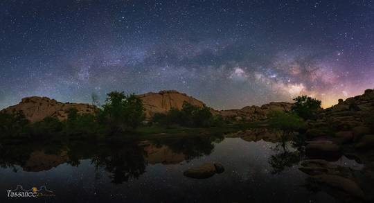 "Hidden Oasis" [2111x1146] [OC] 6 image pano Joshua Tree National Park