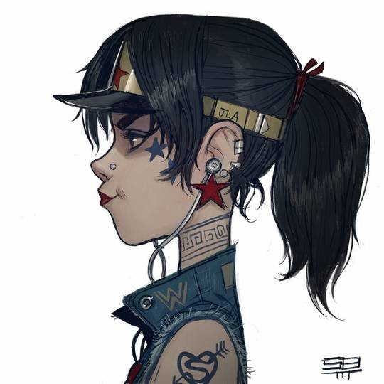 Hipster Princess Diana of Themyscira by Serge Birault