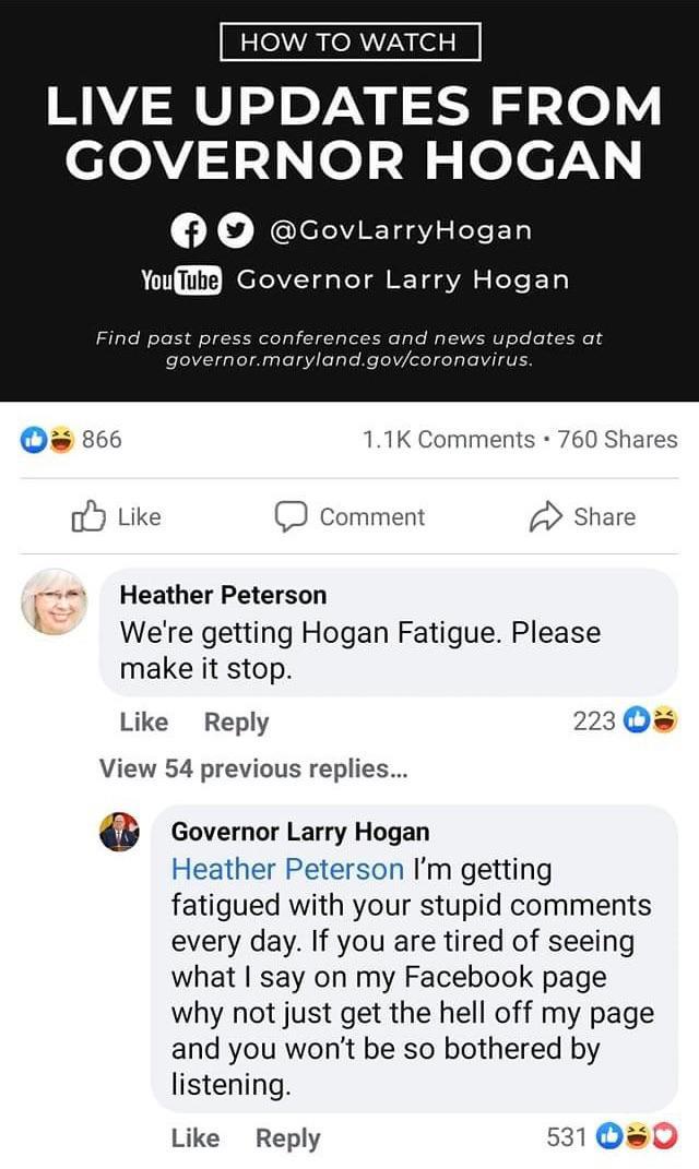 Hogan’s sick of people’s shit (this is from his real FB page)