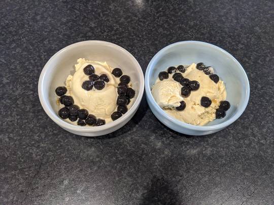 Homemade Bubble Tea Icecream - black tea flavoured icecream with tapioca pearls on top