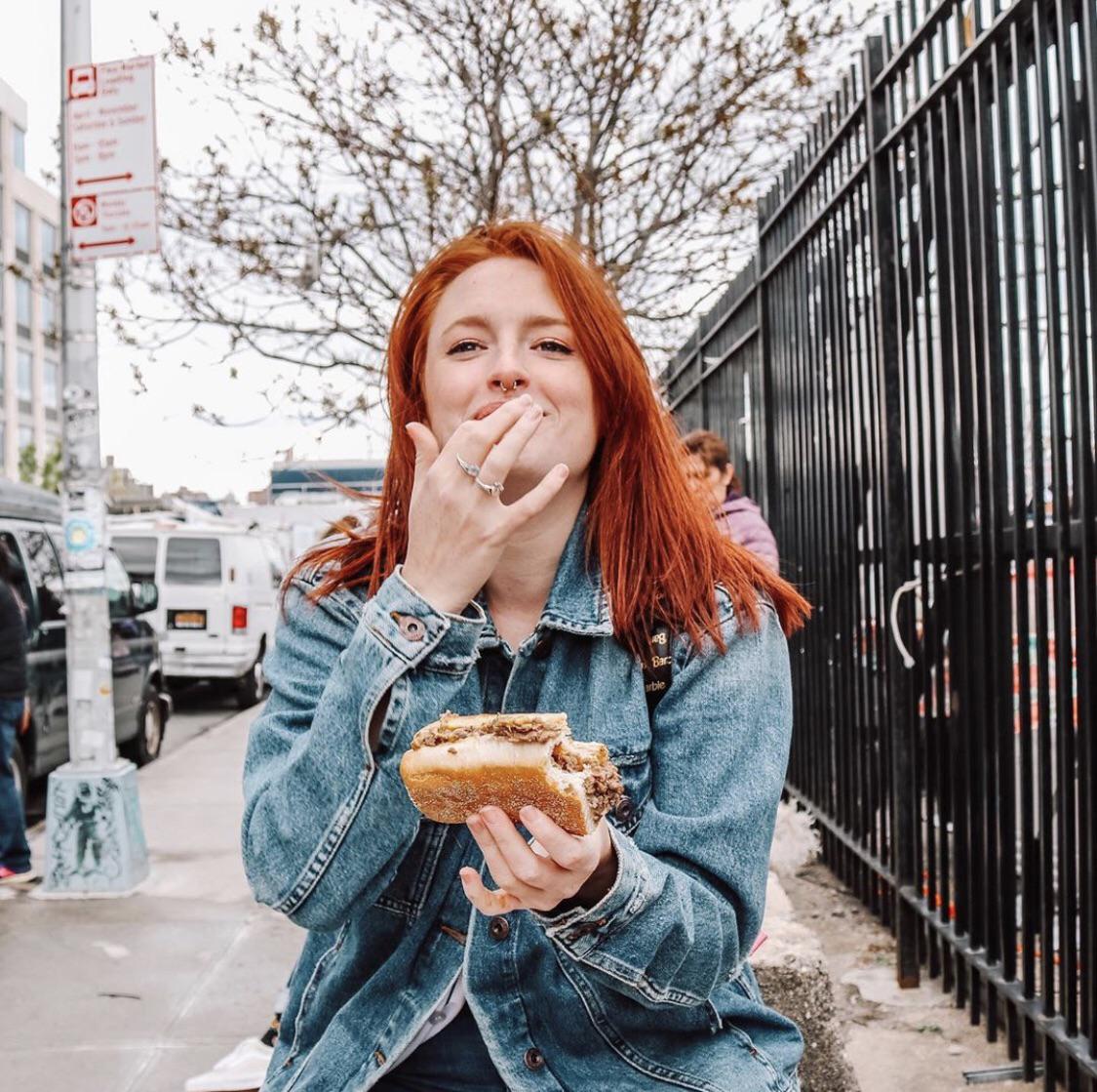 How do we feel about babes eating cheesesteak? (@chelsea_alison)