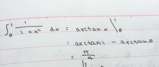How does arctan1-arctan0=pi/4??
