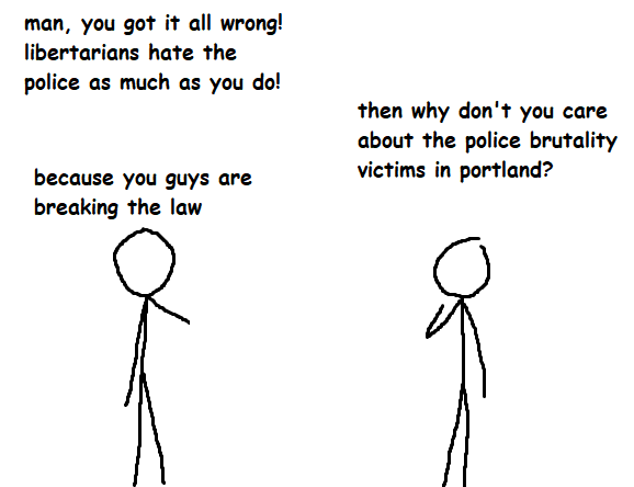 How pretty much any argument with a libertarian over BLM goes.