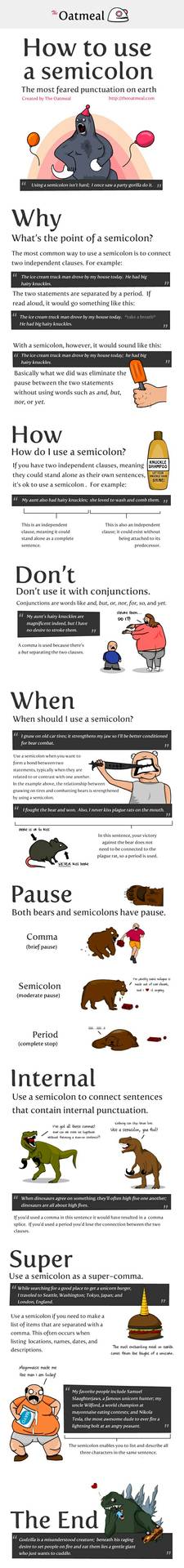 How to use a semicolon