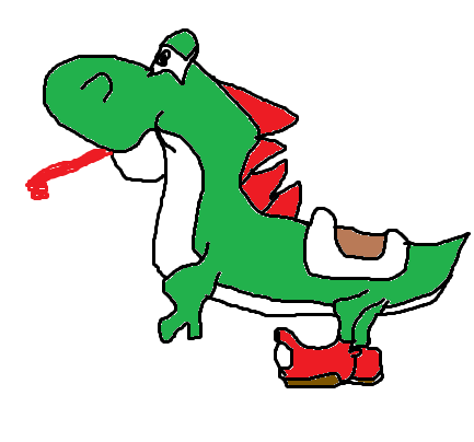 I created Yoshi in MS Paint in 2015