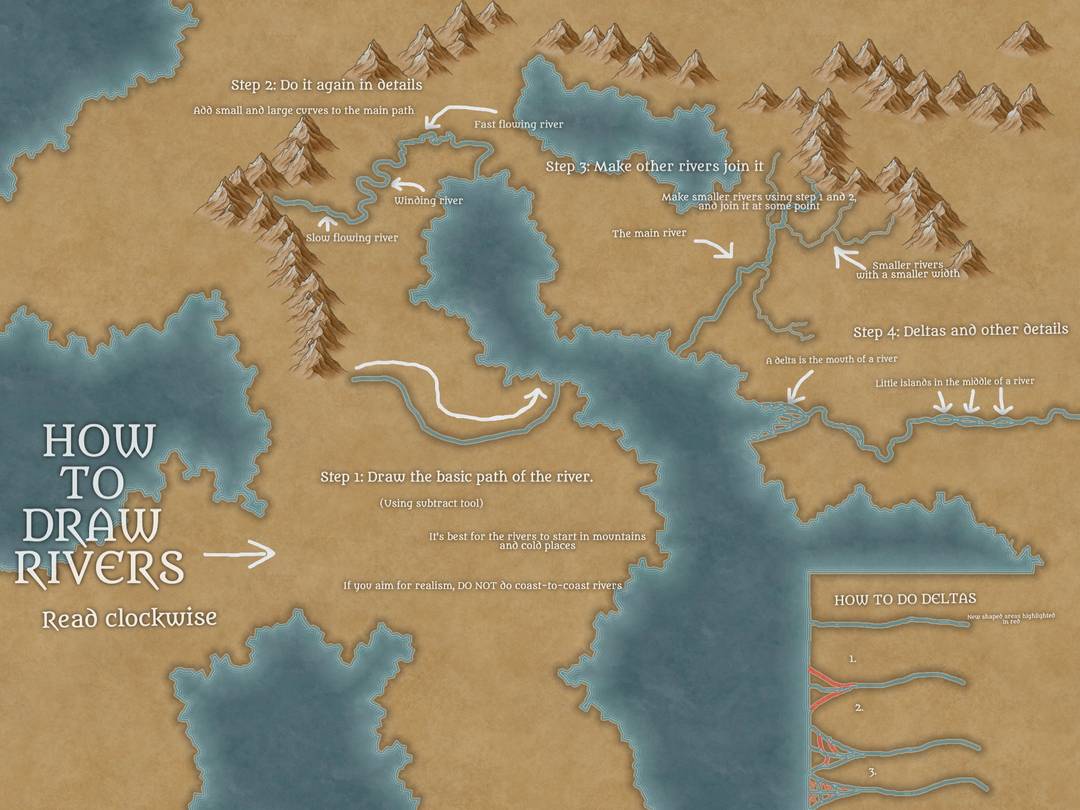 I did a tutorial on how to make rivers, enjoy