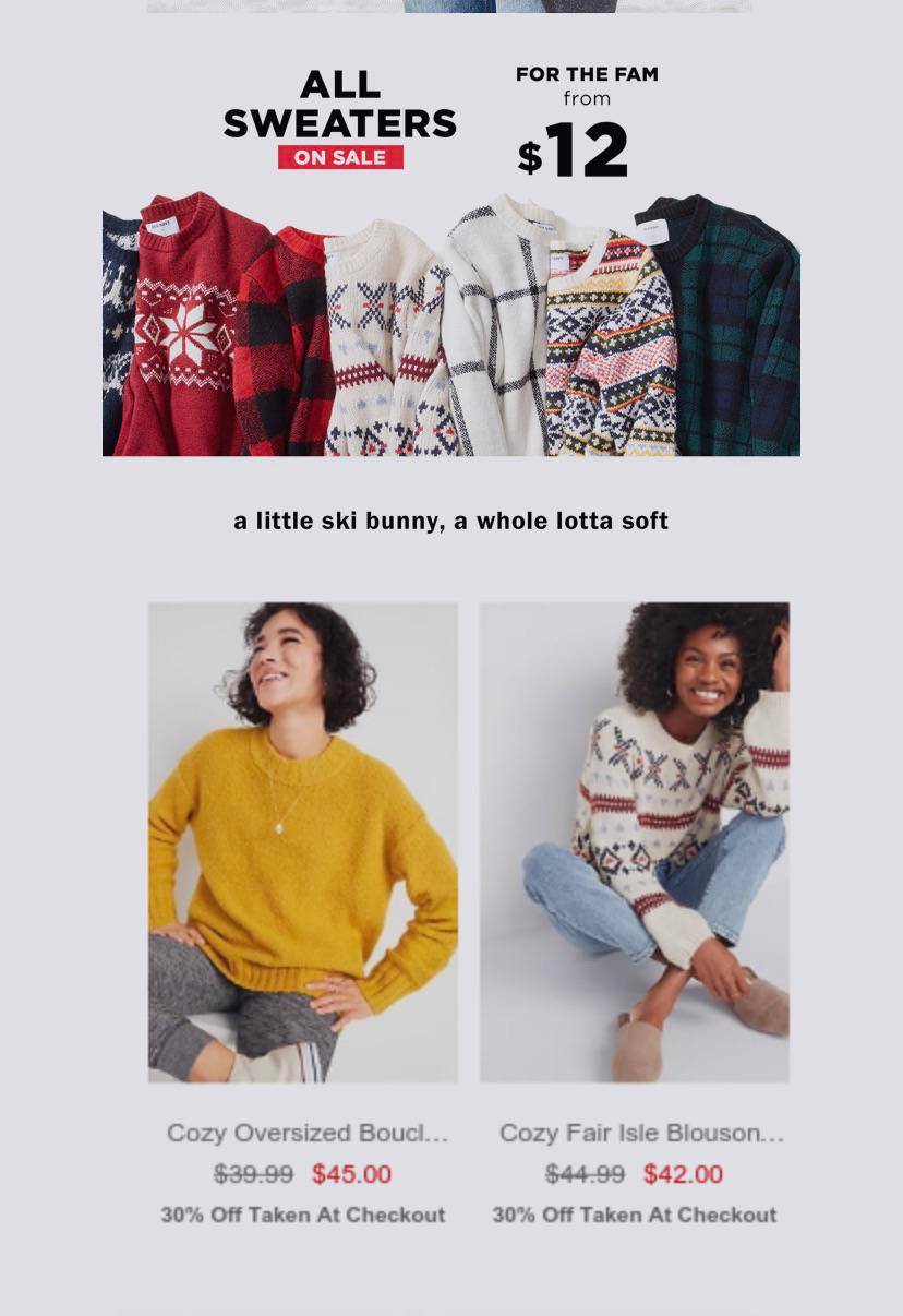 I don’t think Old Navy knows what a sale is