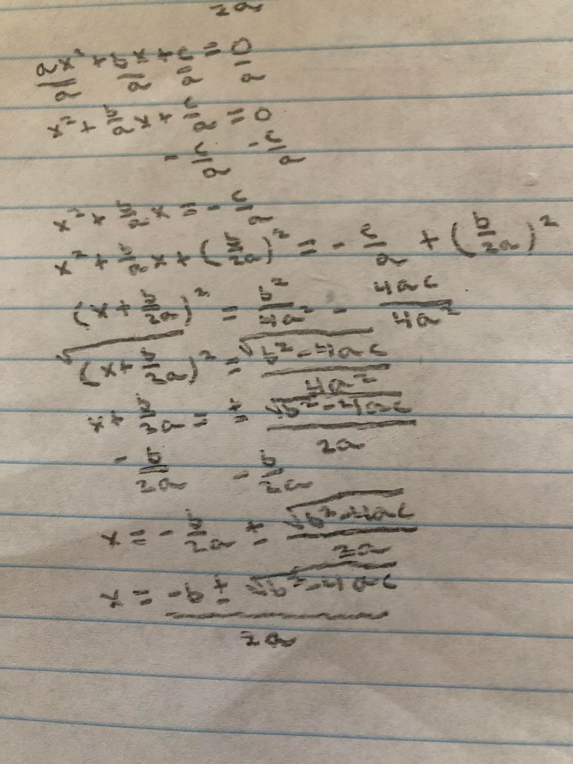 I learned how to derive the quadratic formula!!! Thanks Khan Academy!!!