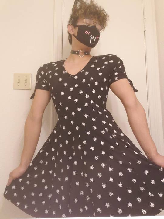 I love my cat dress and choker so much! If you want to see more, please follow me on tik tok at @Hyphen.Hyphen!