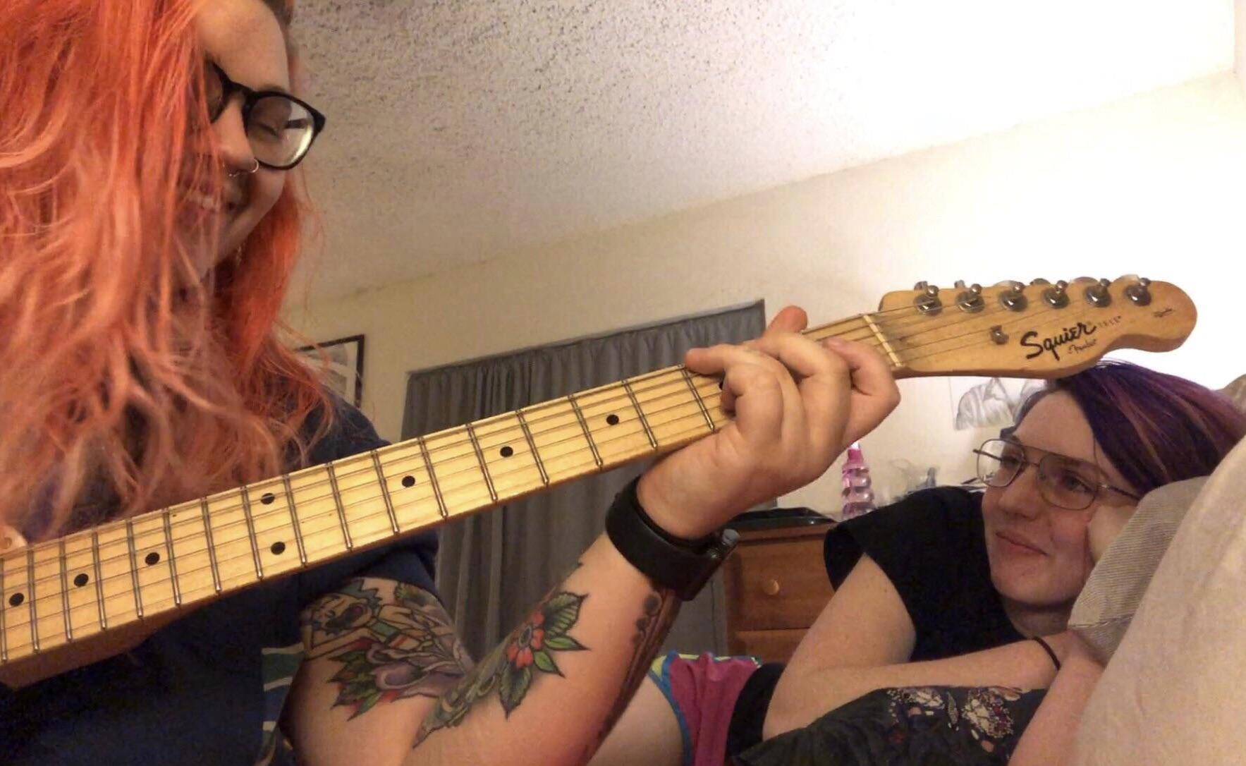 I’m a trans guy (left) and this candid from a practice vid is the only pre transition pic i still love, 5 years of mirin with my girl