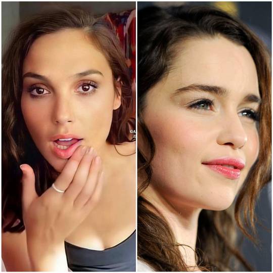 I want to see Gal Gadot and Emilia Clarke covered in cum