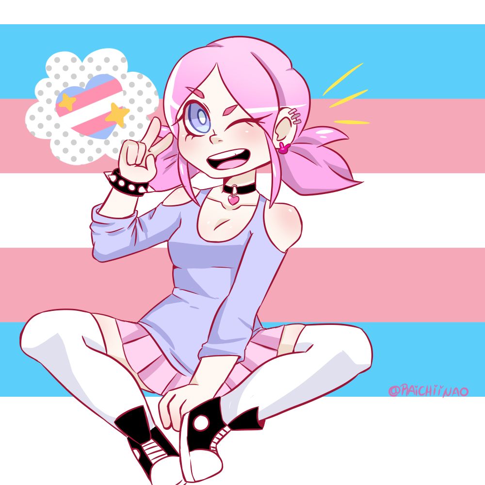 I'm not trans myself but I made a lil trans girl to show my support for the community! ^^