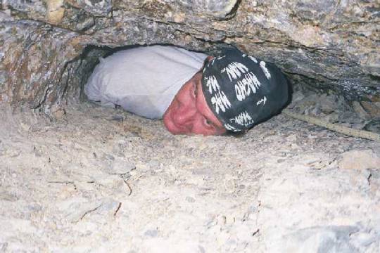 imagine being upside down stuck in a vertical hole like this...