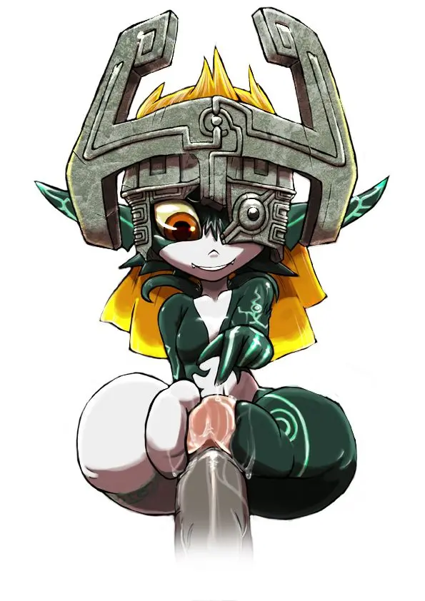 Imp Midna from The Legend of Zelda in hentai fan art featuring ahegao and thick thighs