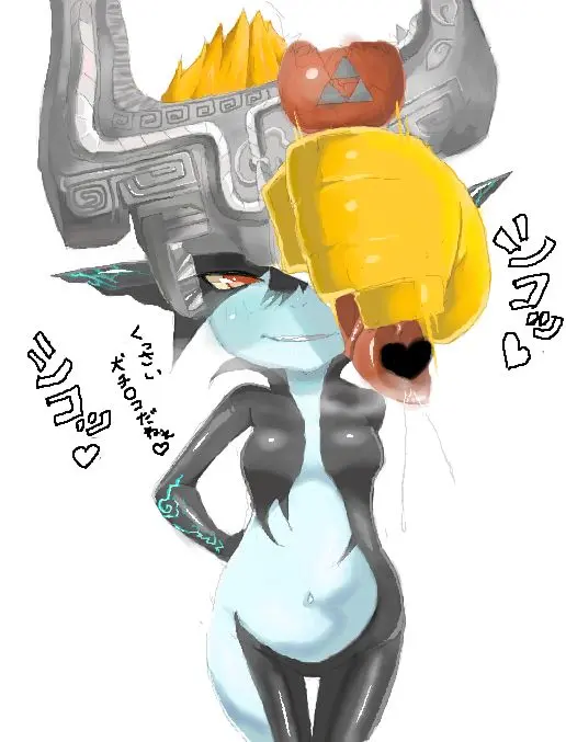 Imp Midna from The Legend of Zelda in hentai fan art featuring ahegao and thick thighs
