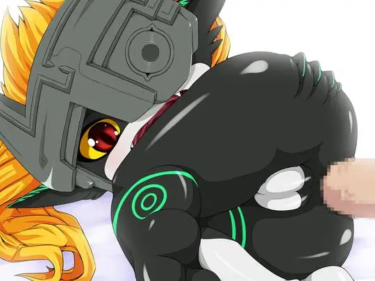 Imp Midna from The Legend of Zelda in hentai fan art featuring ahegao and thick thighs