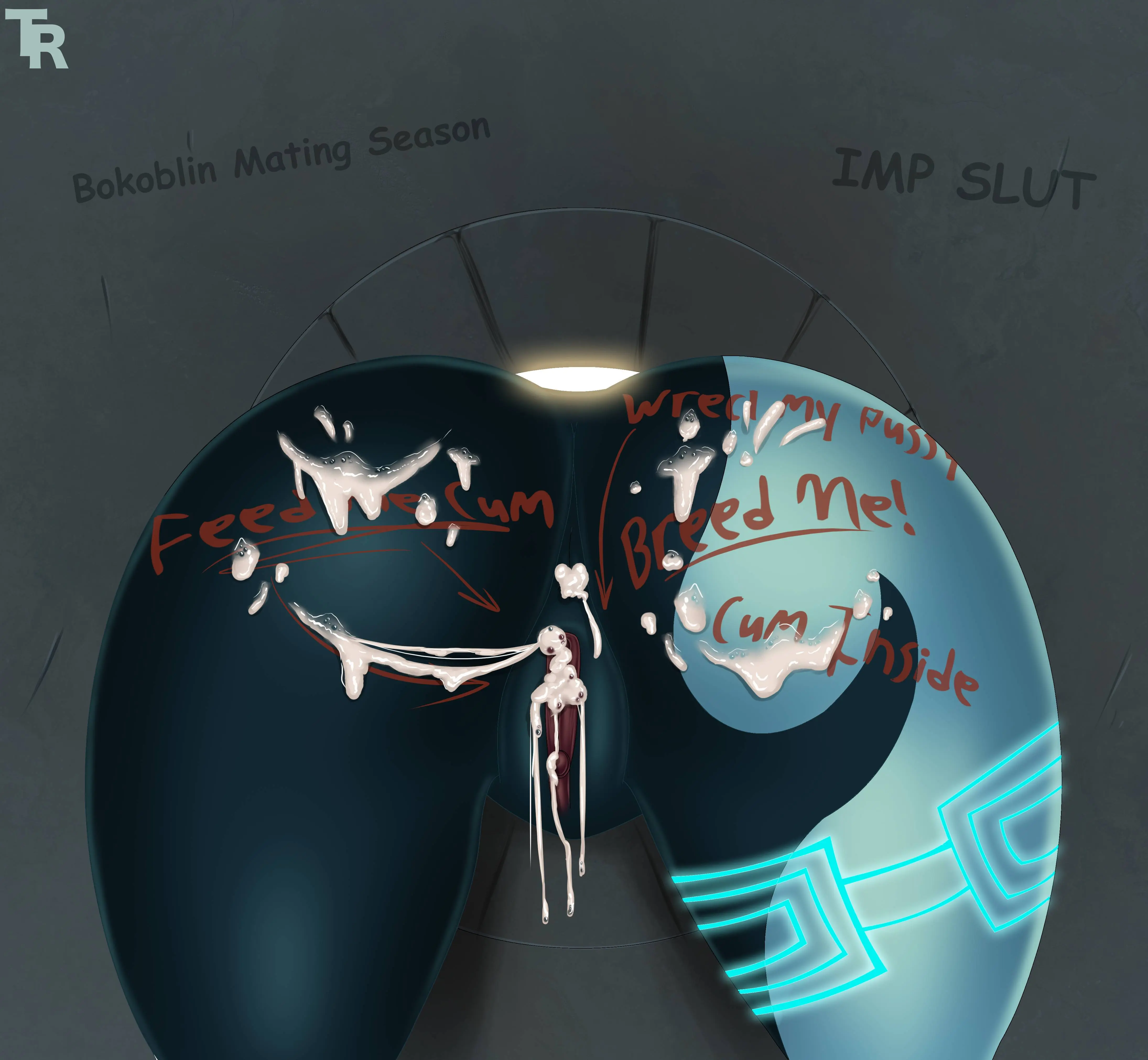 Imp Midna from The Legend of Zelda in hentai fan art featuring ahegao and thick thighs