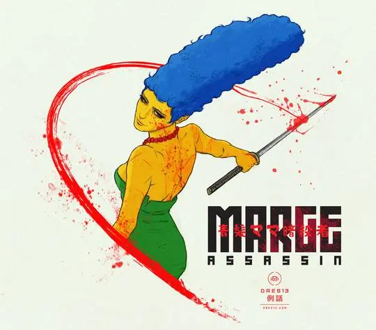 In an alternate reality, Marge Simpson is a sword-wielding assassin on a mission to avenge her murdered family.