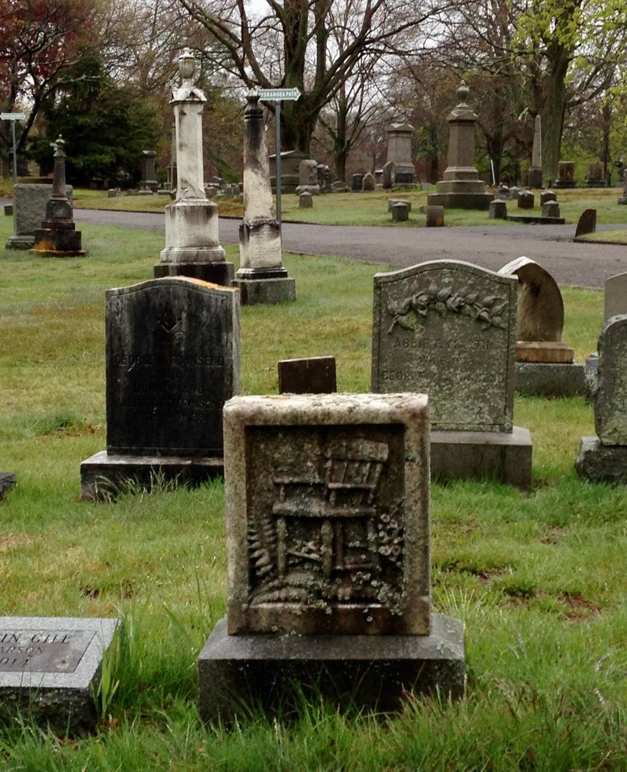 In funerary symbolism the vacant chair symbolizes the loss of a loved one. Massachusetts.