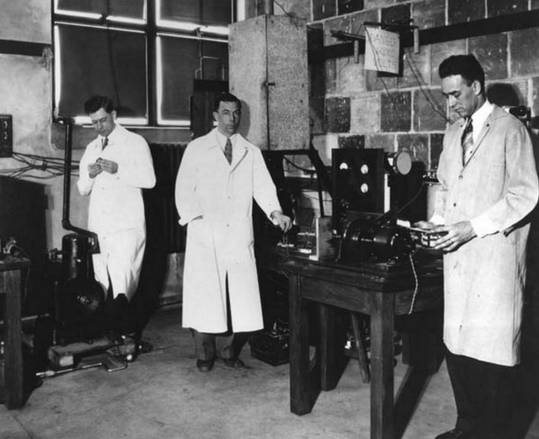 In the recording lab. 1938.