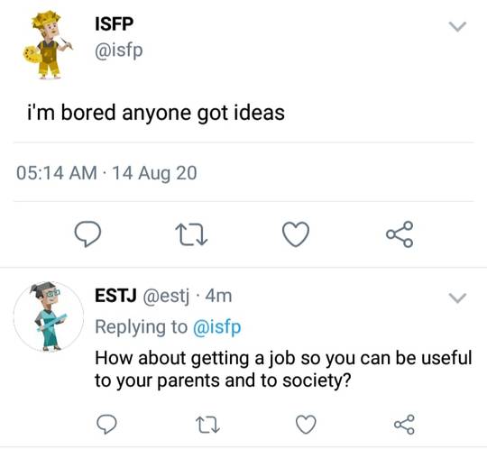 ISFP + ESTJ