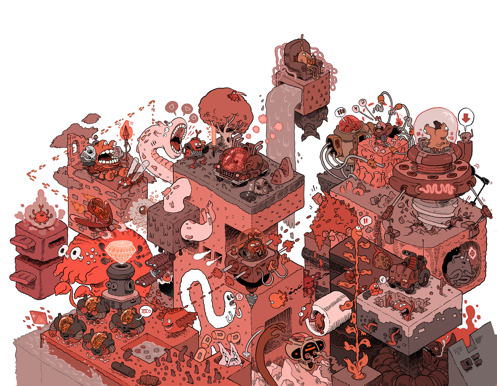 isometric platforms by Nick Edwards. | Scrolller
