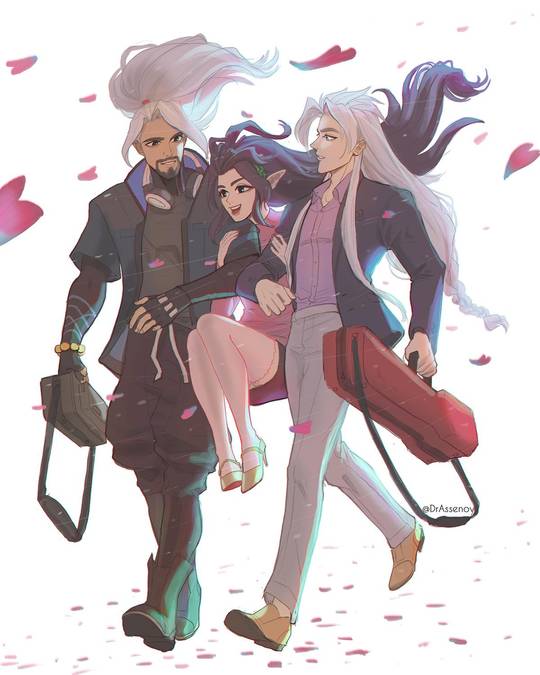 Janna, Yasuo, and Yone fanart (OC)