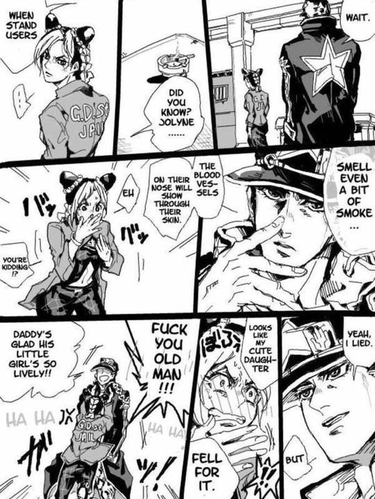 Jotaro jebaiting Jolyne
