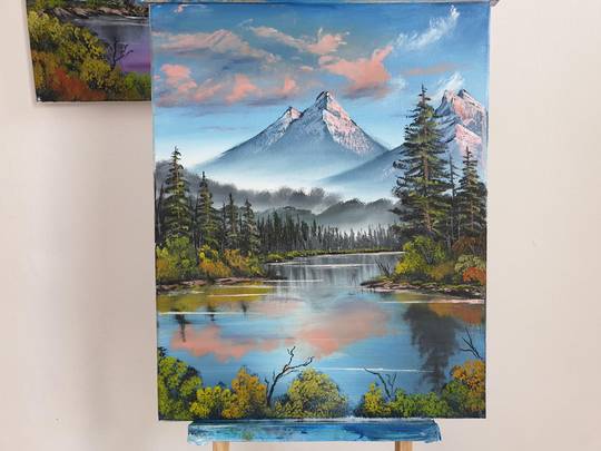 Just another pretty basic painting made with bob ross techniques. Hope u like it.