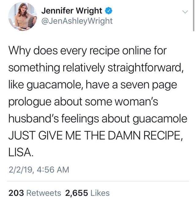 Just keep scrolling.. The truth about finding recipes online these days.. haha!
