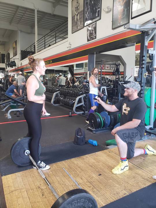 Just proposed to my dream girl, at my dream gym, doing our favorite exercise (deadlifts)!