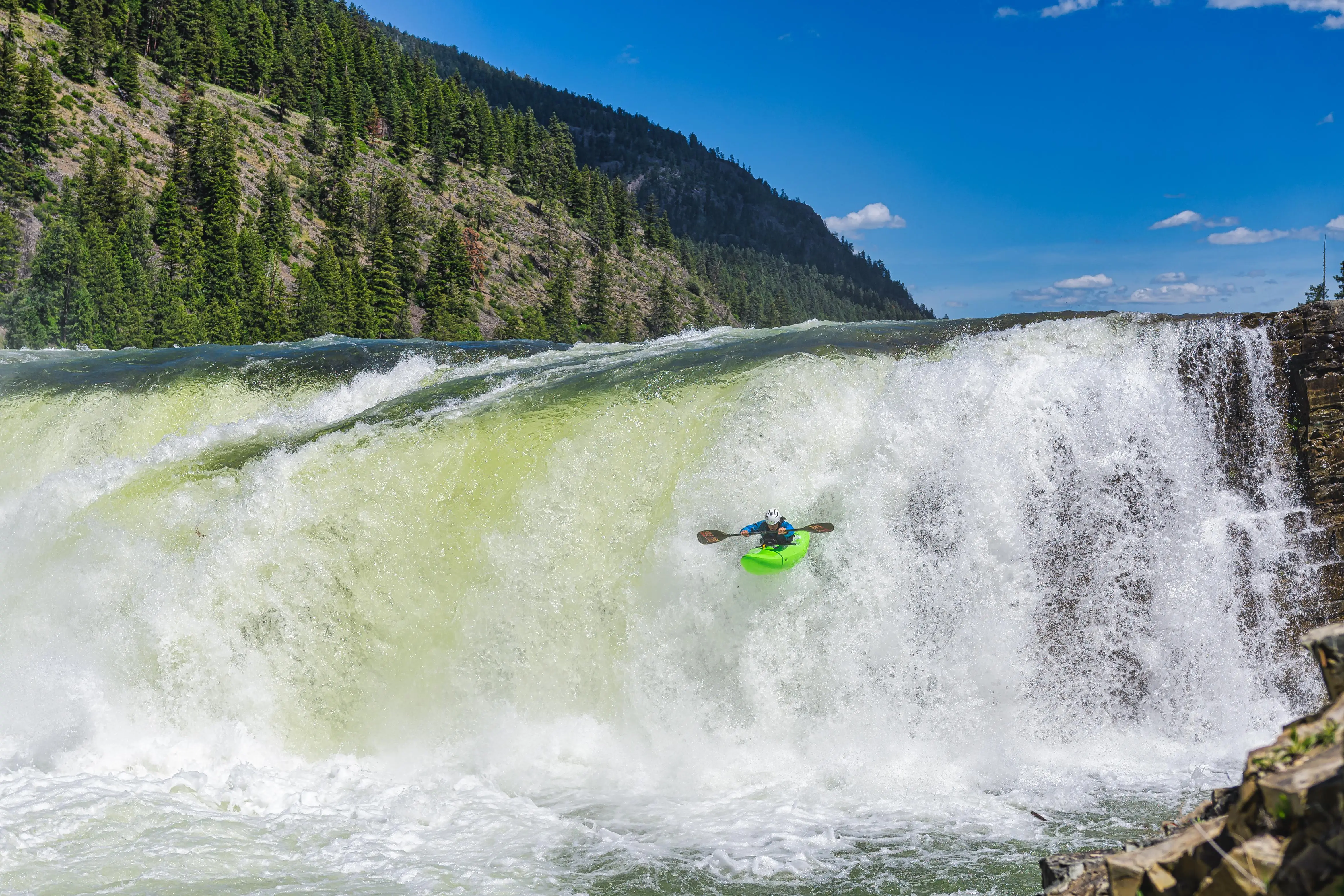 Kayaker goes over Kootenai Falls, Montana [4684 × 3123] [OC] | Scrolller
