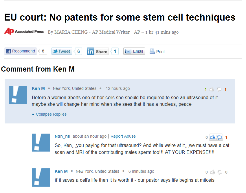 Ken M on Stem Cells