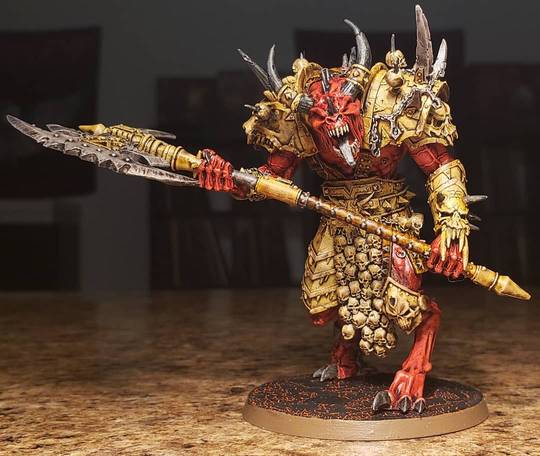 Khorne Daemon Prince Painted With Contrast.