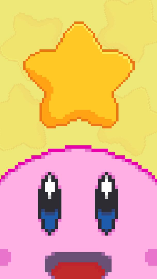 Kirby phone wallpaper in pixelart, made by me