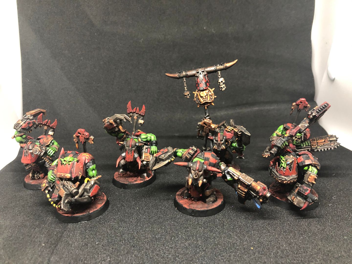 Kitbashed AoS orcs into Nobz
