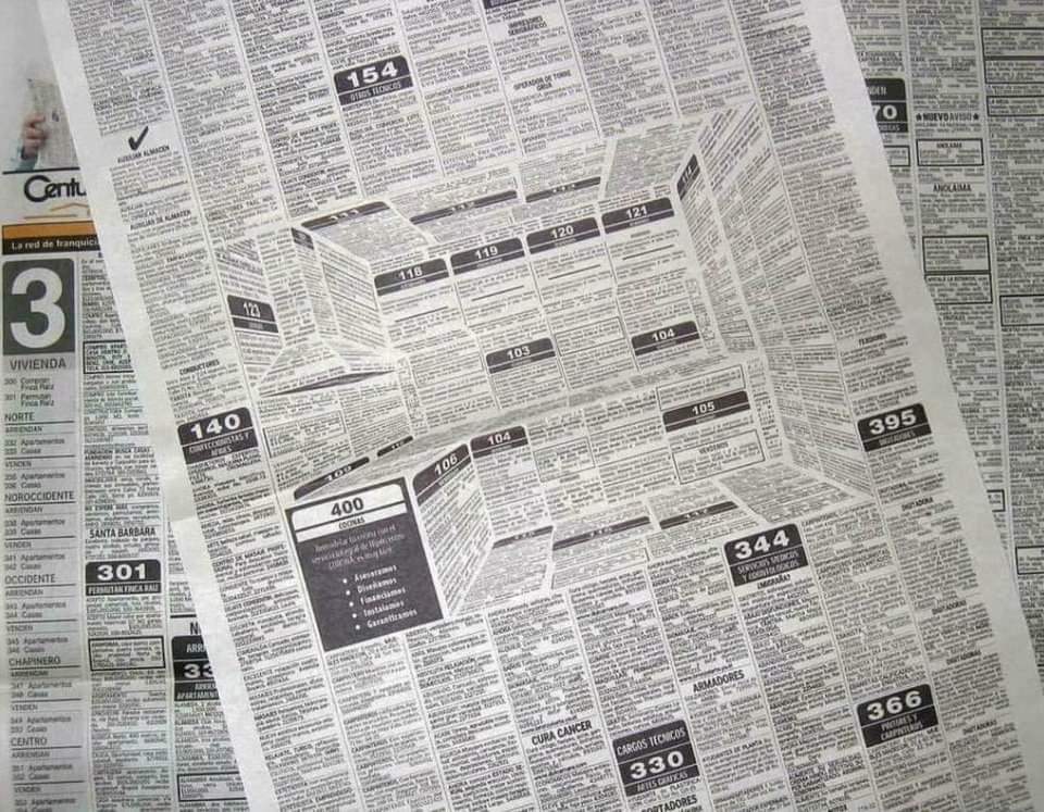 Kitchen ad in a newspaper