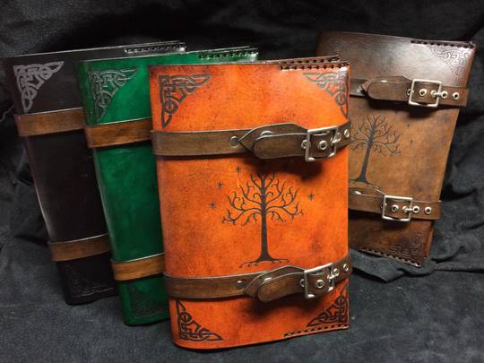 Leather book covers I made a bit ago
