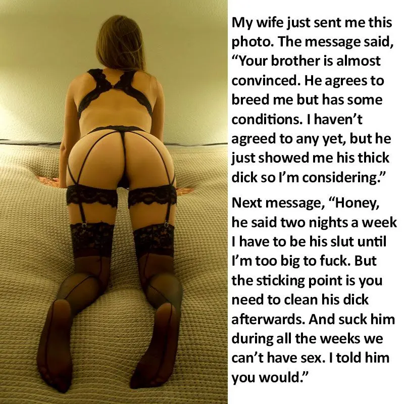 Asian sissy and woman in pink lingerie with a muscular white man, featuring cuckold and feminization captions