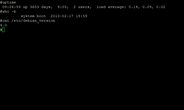 Logged in to this old Debian server at work today and noticed it has been running over 10 years.