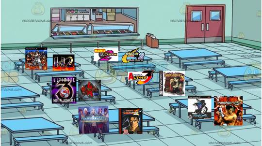 Lunchroom Meme w/ Classic Fighters I made, where y'all sitting??