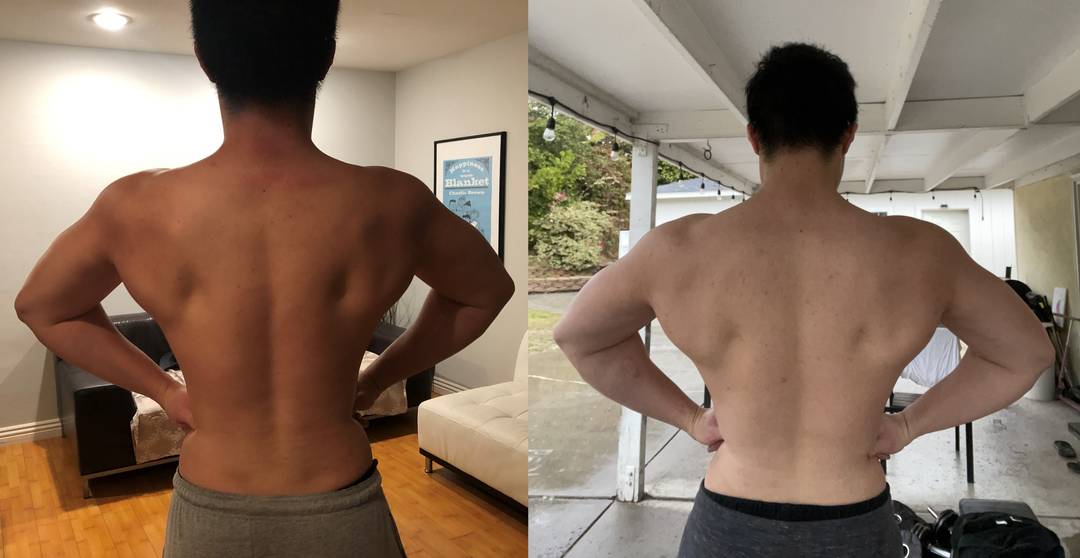 M/20/6'0'' [176lbs to 182 lbs] (5 months) The power of weighted pull-ups for upper back development